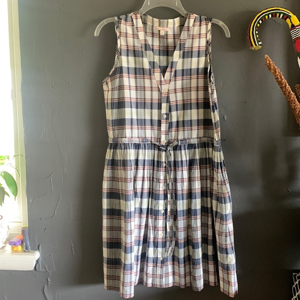 GAP Plaid Madras 100 % Cotton Dress !